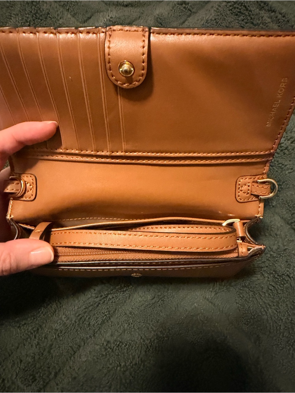 Michael Kors Brown and Tan Crossbody Wallet - Picture 4 of 4